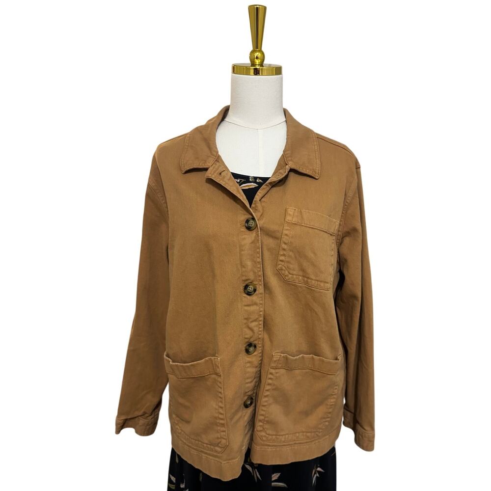 Quince Organic Cotton Chore Jacket Tobacco Brown XL Workwear Utility Casual